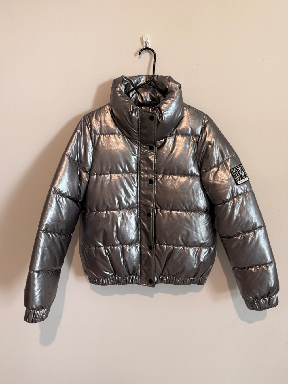 DKNY metallic bomber jacket.